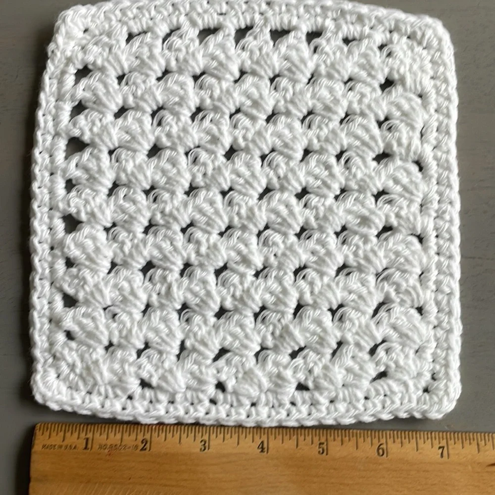 4 Hand Crocheted Washcloth Dishcloths - 100% Cotton